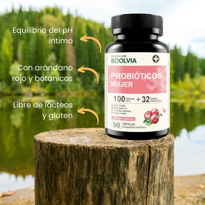Boolvia Probióticos Mujer – Equilibrio Íntimo y Flora Vaginal (90 Cápsulas)