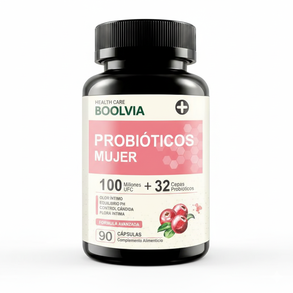 Boolvia Probióticos Mujer – Equilibrio Íntimo y Flora Vaginal (90 Cápsulas)