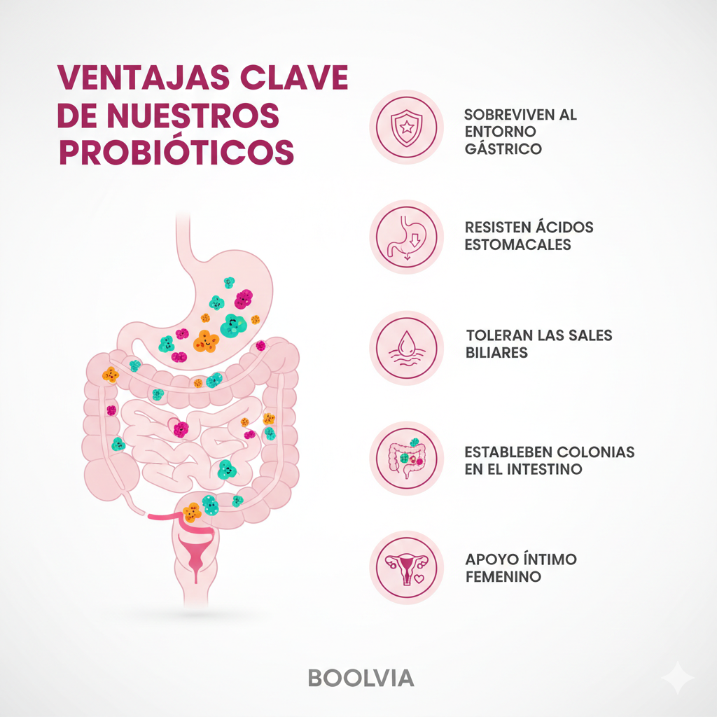 Boolvia Probióticos Mujer – Equilibrio Íntimo y Flora Vaginal (90 Cápsulas)