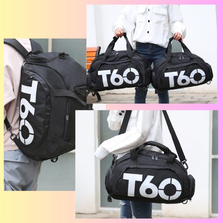 T60 PowerDuffel™ – Bolsa Impermeable para Deporte, Gimnasio y Viaje (Negro | Gris)