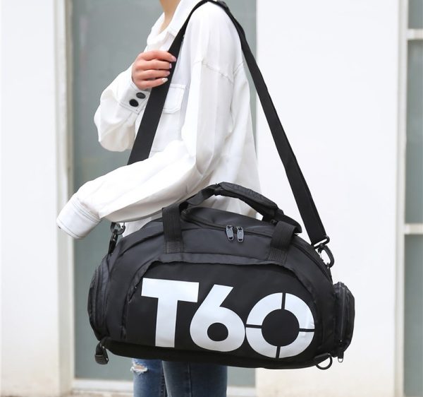 T60 PowerDuffel™ – Bolsa Impermeable para Deporte, Gimnasio y Viaje (Negro | Gris)